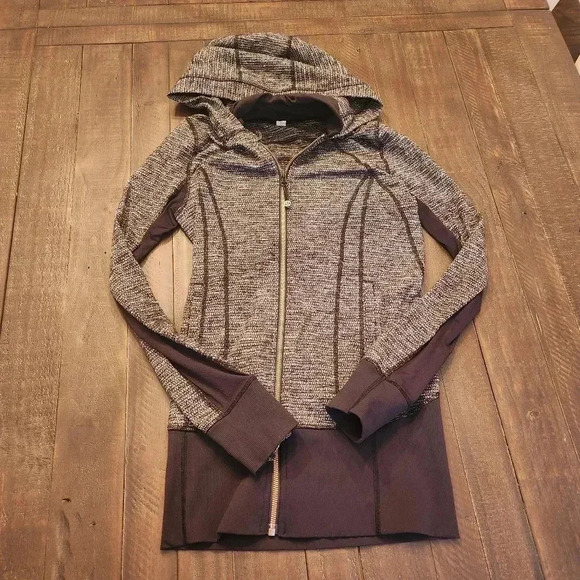 lululemon athletica Jackets & Blazers - Lululemon Daily Practice Jacket Coco Pique Black White Long Sleeves Sz 4